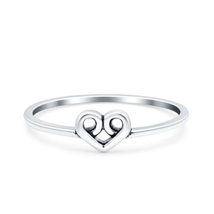 Heart Band Oxidized Ring (5mm) for wholesale by Blue Apple Imports