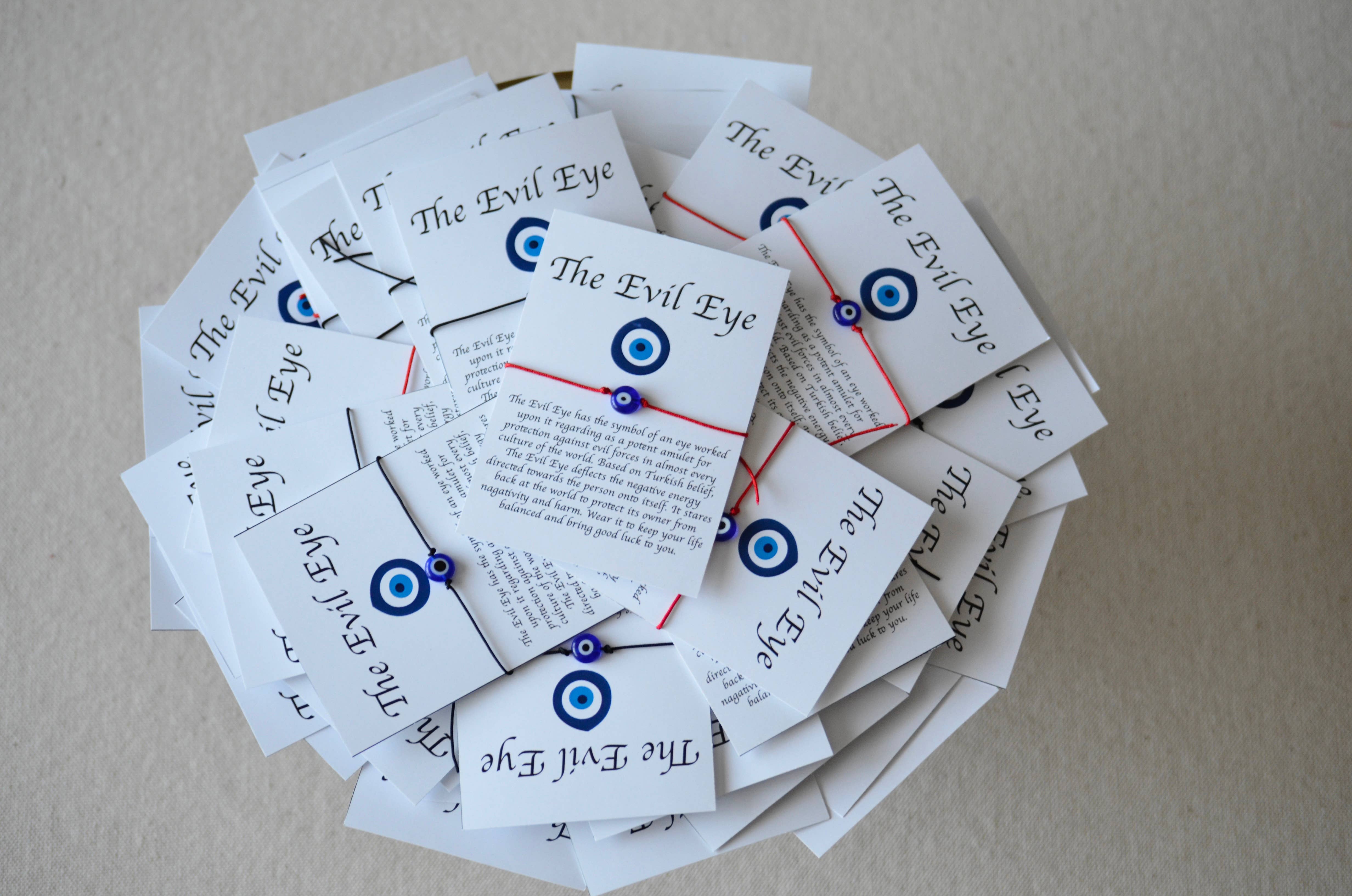 Uniq Favors - Wholesale Party Favor - Evil Eye Bracelet String Gift, Evil Eye Bracelet Card4