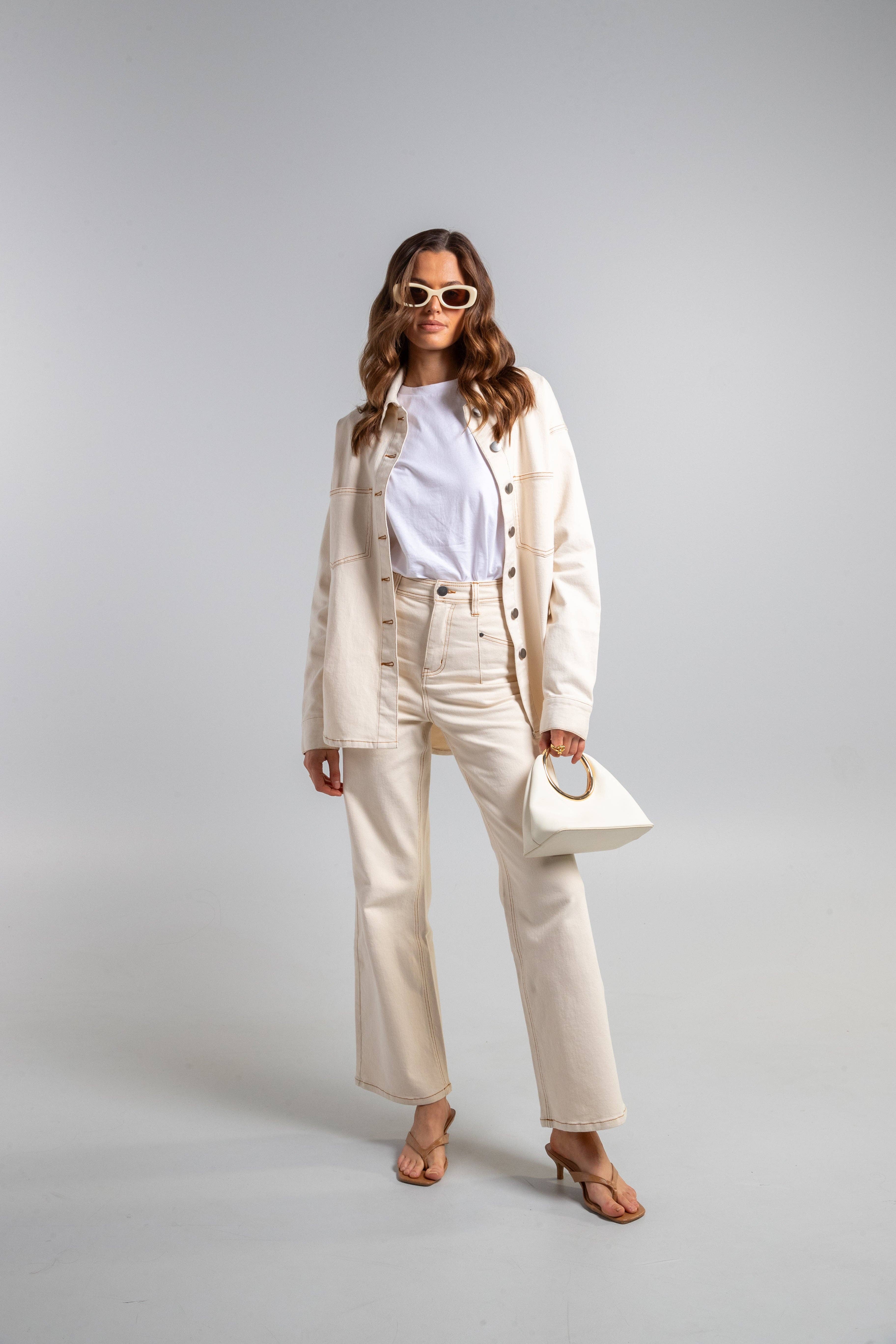 Two Fold – wholesale Jeans – Women’s – Rhone Jean - Ecru Denim0