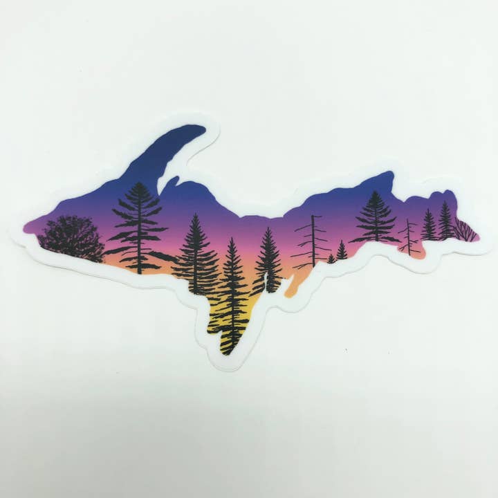 U.P. Sunrise Sticker for wholesale by MI Woodland Art Studio