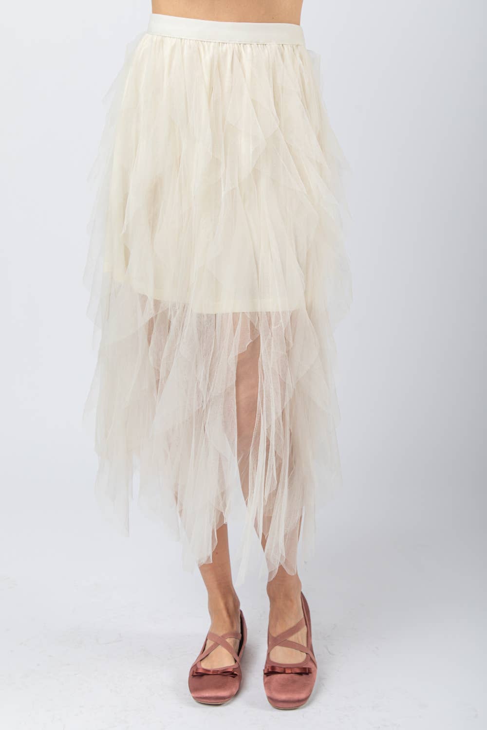 VERY J - Wholesale Rok - Dames - VERY J Barbie gelaagde tule midi-rok met waterval en elastische taille10