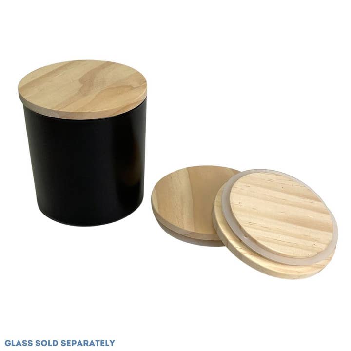 General Wax & Candle Company - Wholesale Candle Holder - Natural Wood Candle Lid - Fits our 9.5 oz Monticiano