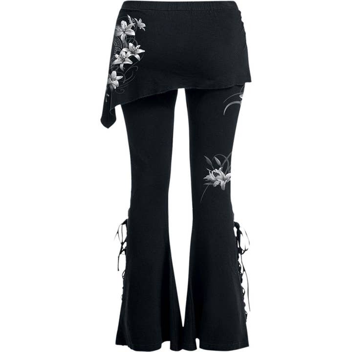 Spiral - Wholesale Fashion Leggings - Women's - PURE OF HEART - 2in1 Boot-Cut Leggings with Micro Slant Skirt