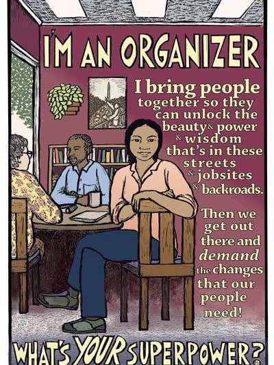 Organizer (Poster) for wholesale by Ricardo Levins Morales Art Studio