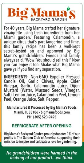 Big Mama’s Backyard Garden - Wholesale Salad Dressing - Big Mama's Citrus Calamondin Vinaigrette4