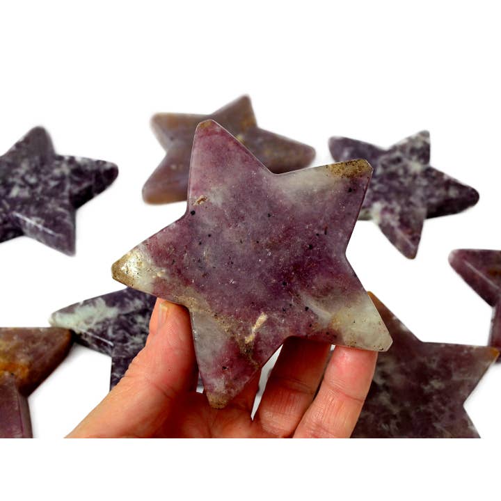 Lepidolith Sternenkristall (ca. 95-100 mm) für den Großhandel von Kaia & Crystals