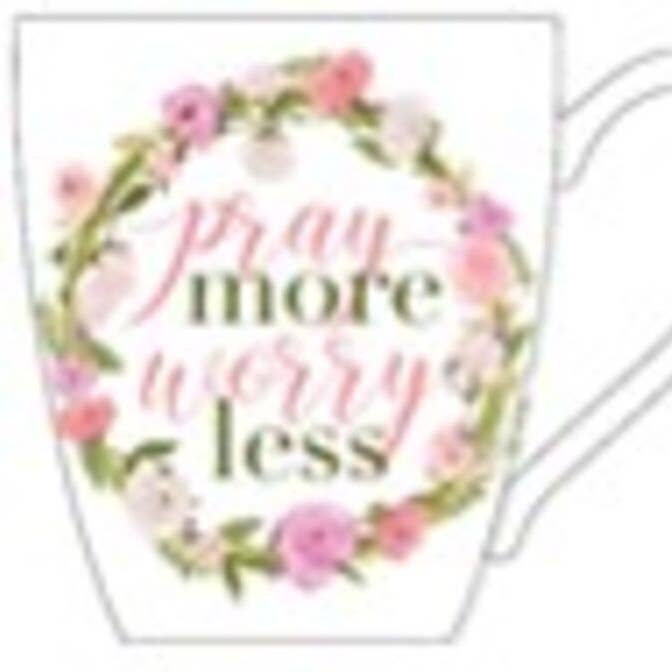 Pfaltzgraff 18Oz Mug Pray More Worry Less Open Stock for wholesale by Fitz and Floyd® Mikasa® Pfaltzgraff®