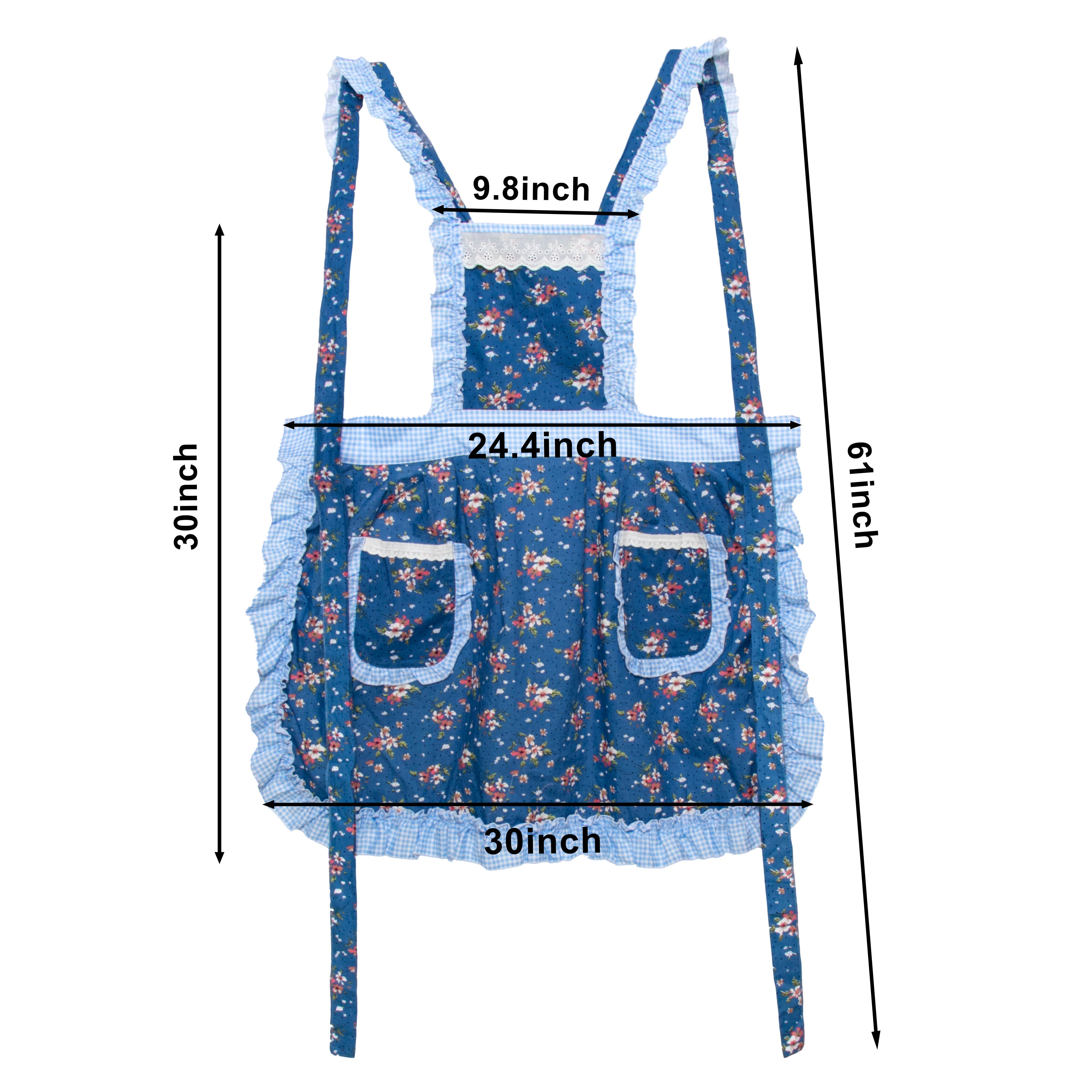 GEXWORLDWIDE - Wholesale Apron - Cute Apron for Women With Pockets White Pink1