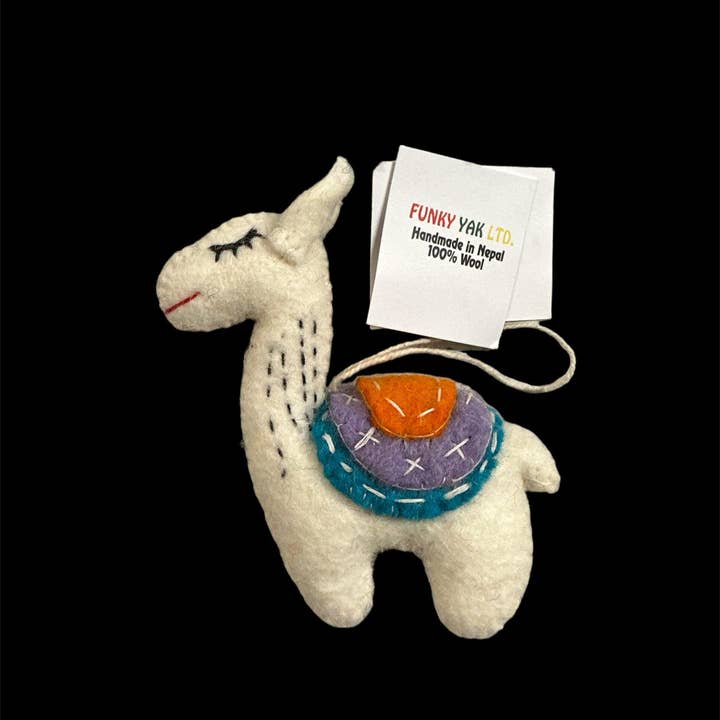 Funky Yak Ltd - Wholesale Ornament - Handmade Beautiful Lama Felt Decoration/Ornaments1