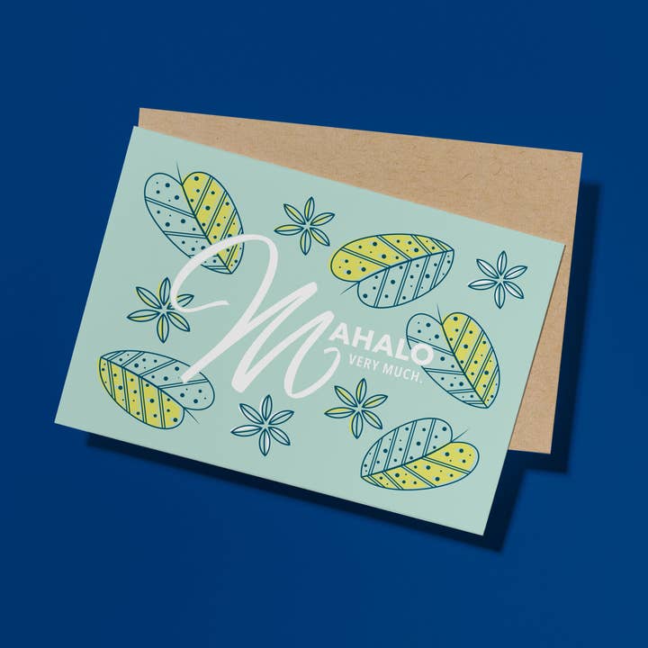 Mahalo Very Much Card for wholesale by Formidably Impressed