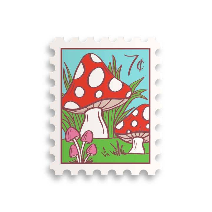 Tampon en forme de champignon (autocollant) pour la vente par Sablewood Paper Company