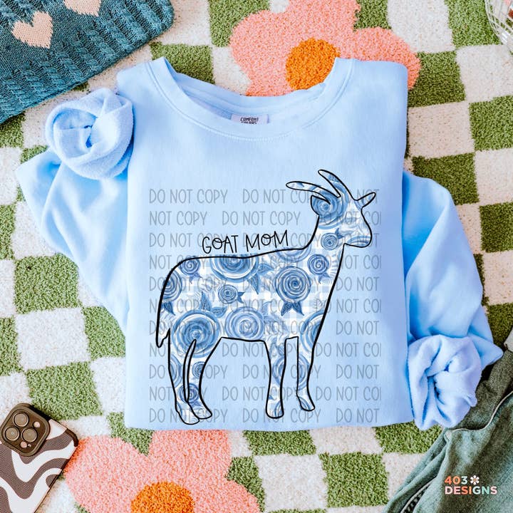 Goat Mom DTF Transfer for wholesale by 403 Designs
