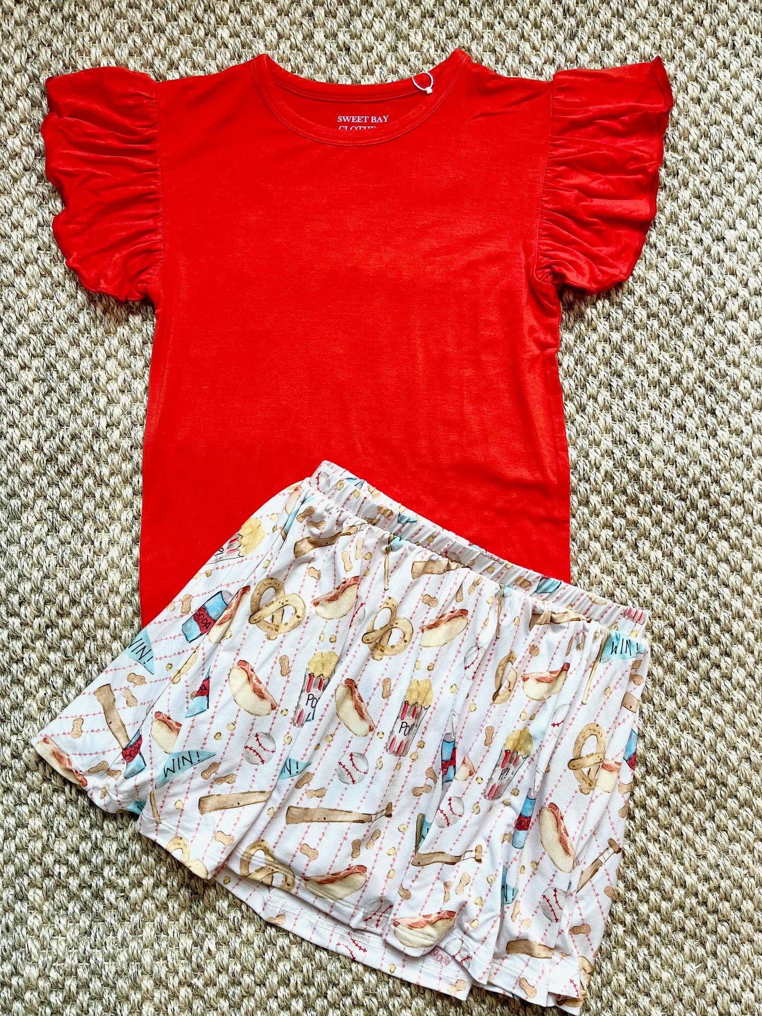Sweet Bay Clothing – Skort - Criança por atacado – Baseball Snacks Snacks1