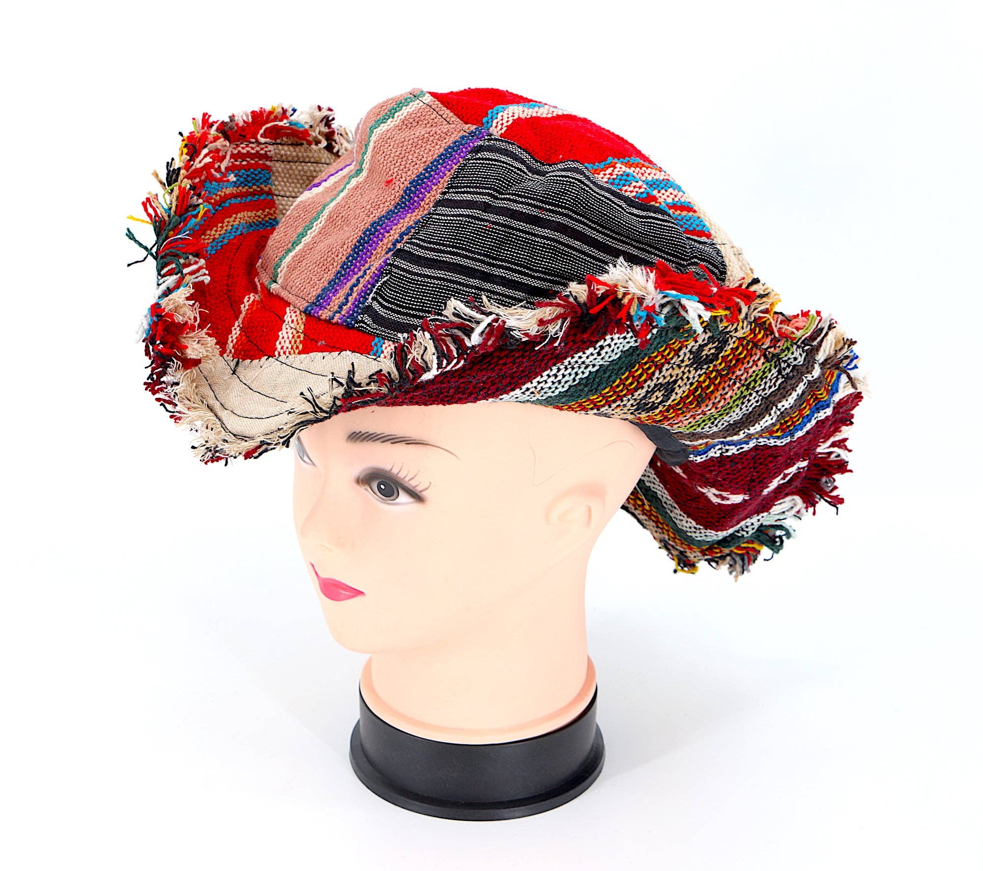 Himalaya Handmade – Chapéu de pescador - Mulher por atacado – Chapéu boêmio artesanal de retalhos hippie de cânhamo25