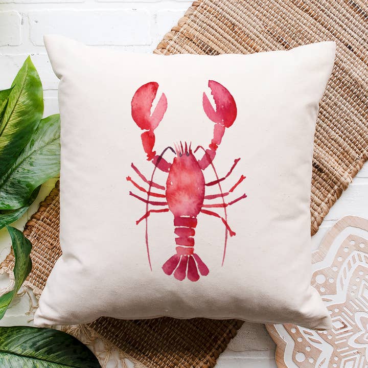 Funda de almohada de langosta roja acuarela para venta al por mayor de Love You a Latte Shop