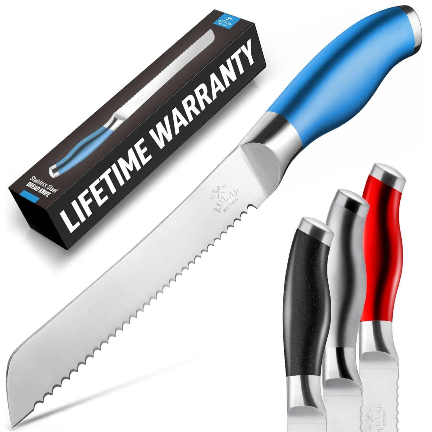 Zulay Kitchen – Engroshandel Køkkenkniv – Premium brødkniv i rustfrit stål med serrateret blad10