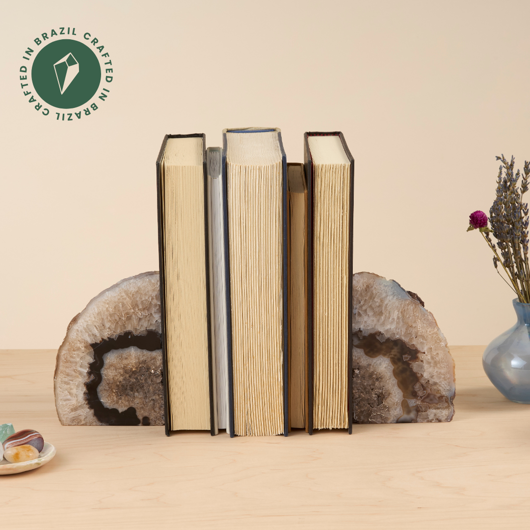GeoCentral - Wholesale Bookend - Black Agate Bookends - Crafted in Brazil4