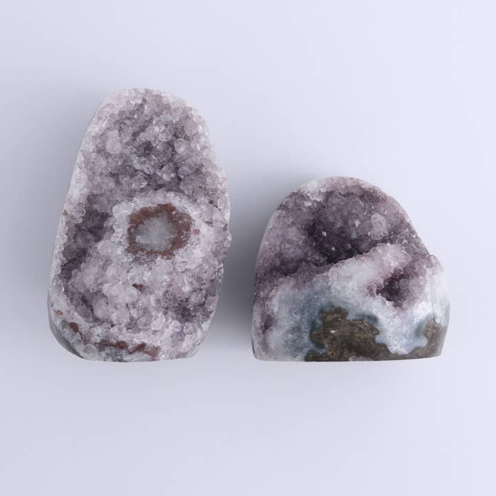 Mi Esperanza Minerals - Wholesale Spiritual Stone/Crystal - Uruguay Amethyst Cut Base Set of 61