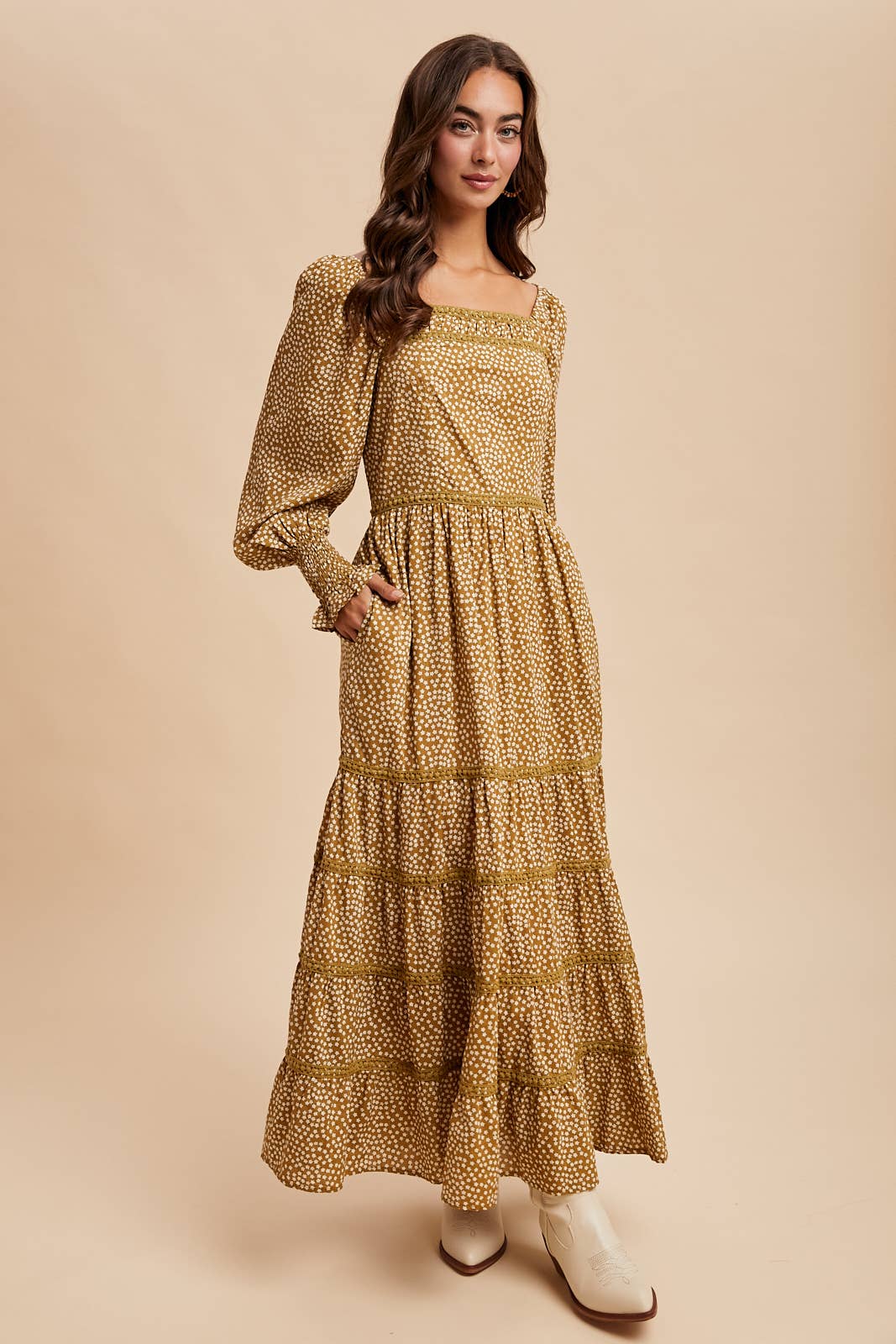 In Loom - Wholesale Dress - Women's - COTTON FLORAL LACE TRIM MAXI DRESS11