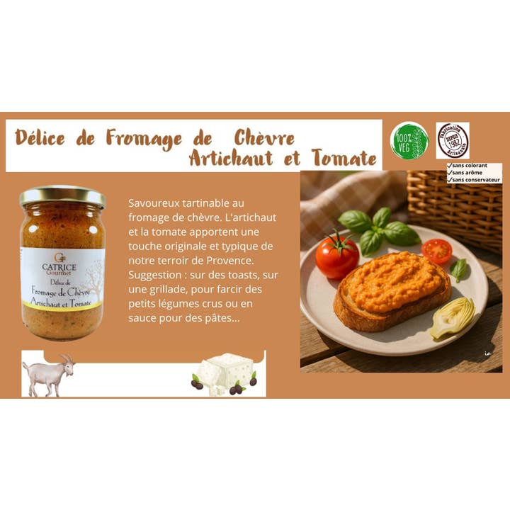 Streichcreme Delice Ziegenkäse, Artischocke & Tomate 180 für den Großhandel von CATRICE GOURMET