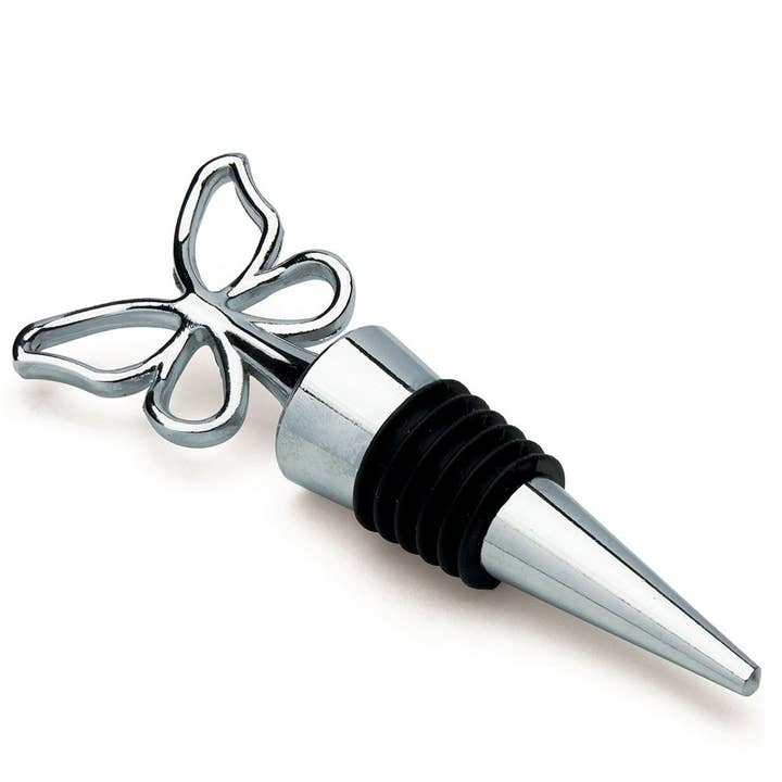Silver Butterfly Wine Bottle Stopper Gift Boxed for wholesale by Weddingstar Inc.