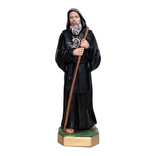 Statua di San Francesco da Paola cm 33 resina made in Italy per la vendita all'ingrosso da parte di ArteSacraCaravaggio