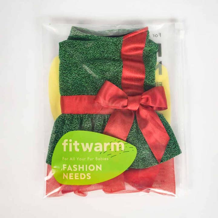 Green Funny Christmas Gift Dog Dress for wholesale on Faire7