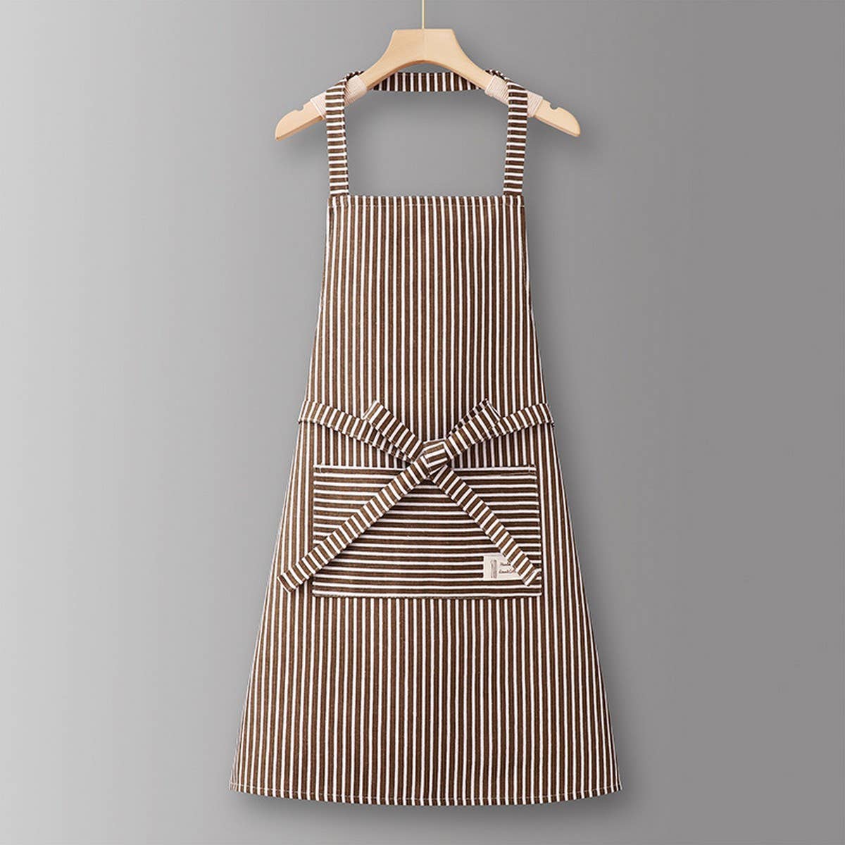 ACCITY - Wholesale Apron - Cotton Striped Grid Kitchen Apron with Pocket_CWMM1009516