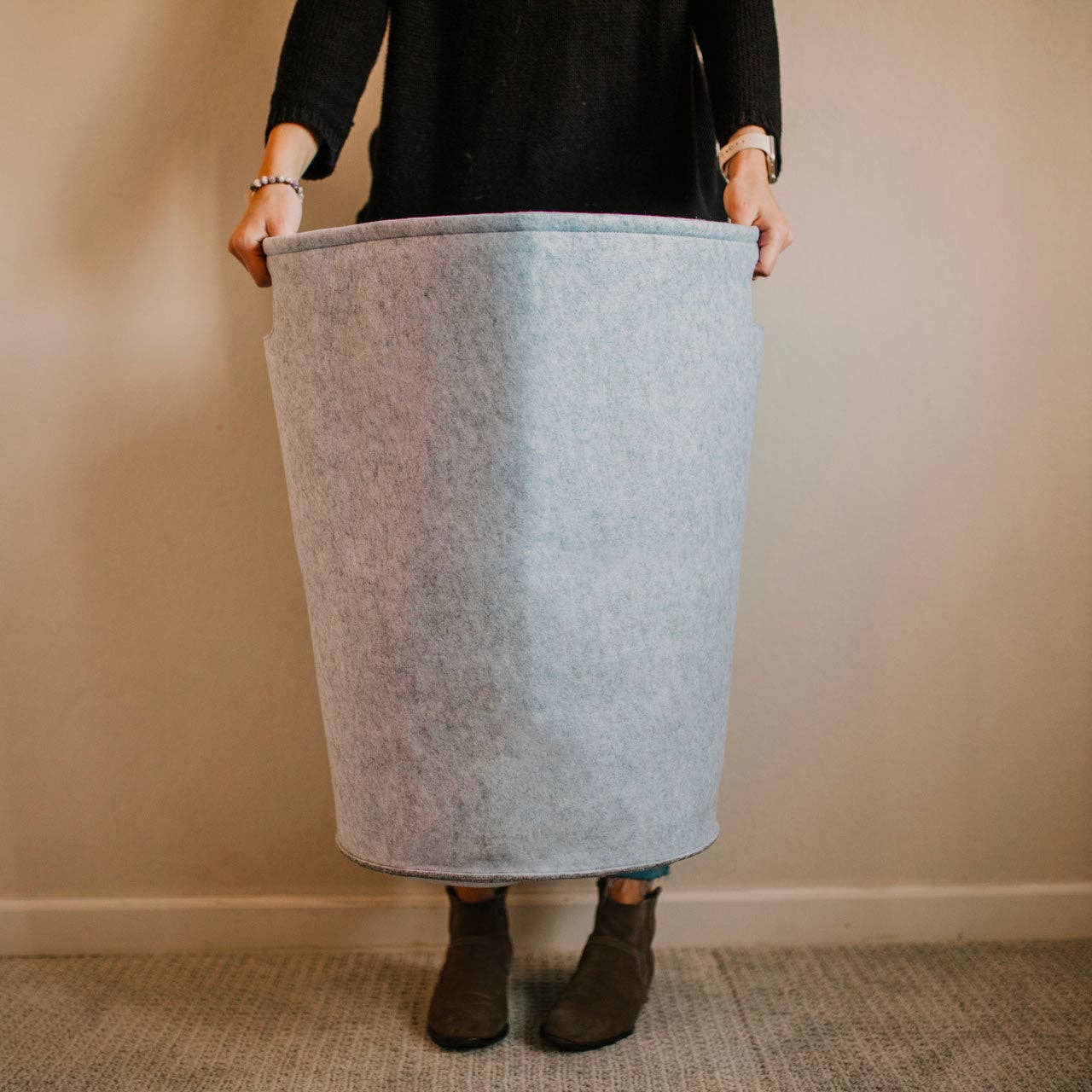 Parker Baby Co. - Vendita all'ingrosso Cesto portabiancheria - Cesto portabiancheria in feltro - Farina d'avena7