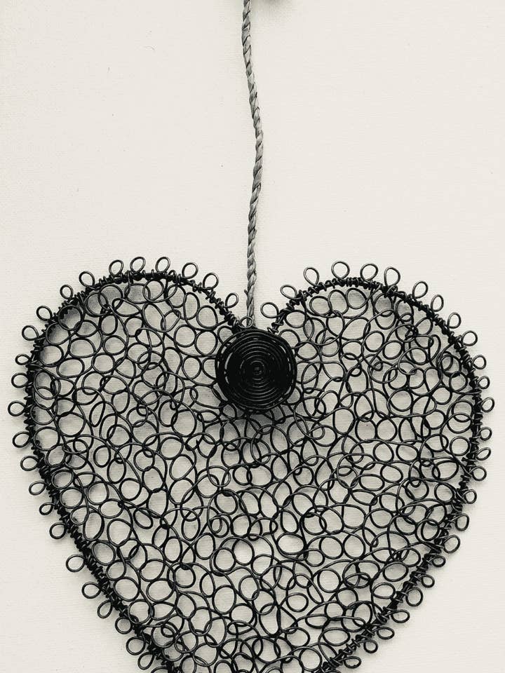 Hjärta i trådmesh, rundade och vävda trådar för wholesale av Fer en Fil