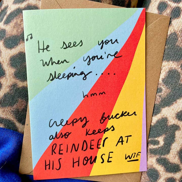 He sees you when you're sleeping card for wholesale by Nicola Rowlands