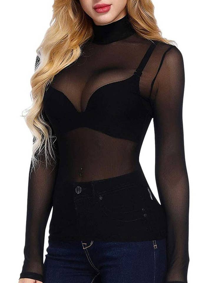 CWTBLL3864_SHEER MESH STRETCH LONG SLEEVE TURTLENECK TOP and other Purchase Wholesale mesh long sleeve top. Free Returns & Net 60 Terms on Faire trending on Faire.