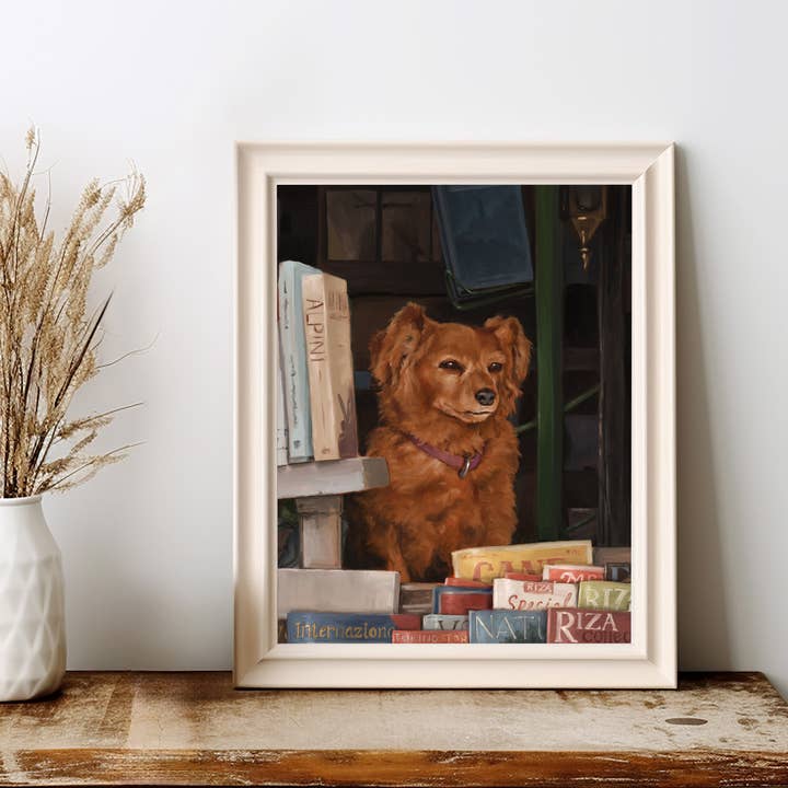The Ugly Cat Studio - Wholesale Art Print - Italian Newsstand Dog Fine Art Poster Print