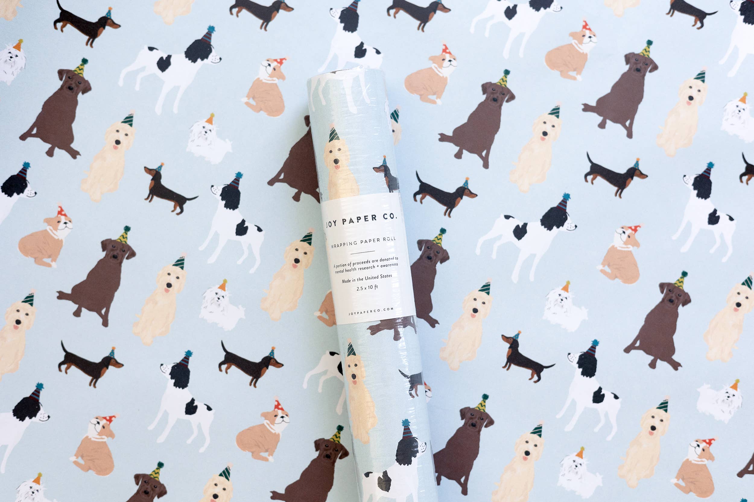 Joy Paper Co. - Wholesale Wrapping Paper Roll - Party Dogs Wrapping Paper Continuous Roll1