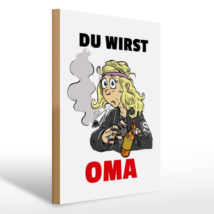 Femer - Wholesale Sign - Wooden sign saying 30x40 cm Du werden OMA wooden decorative sign