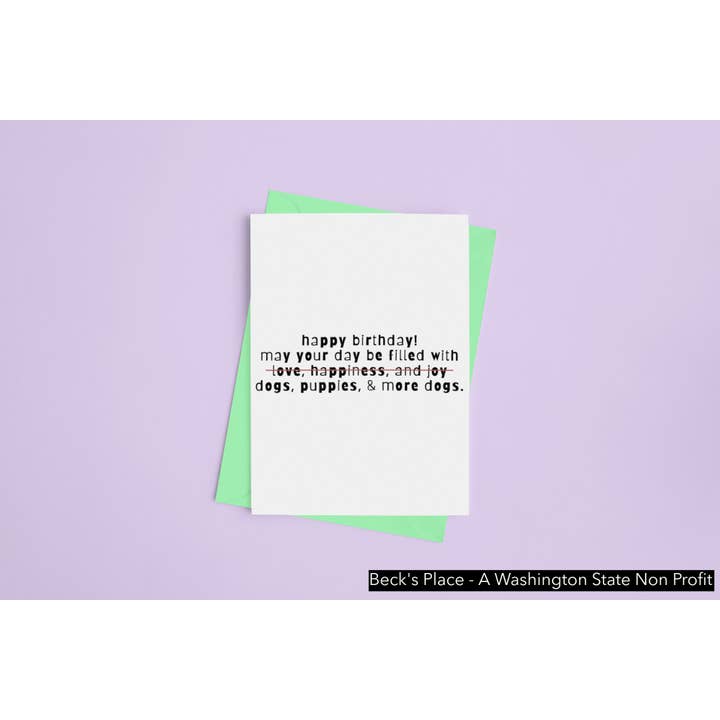 Que seu aniversário seja repleto de cães! - Cartão de felicitações - por Beck's Place por atacado de Beck's Place - A Human-Based Non Profit