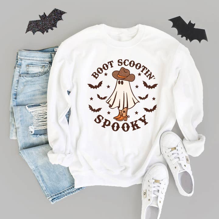 Boot Scootin' Spooky | Sweatshirt | Halloween for wholesale by Olive And Ivory Wholesale