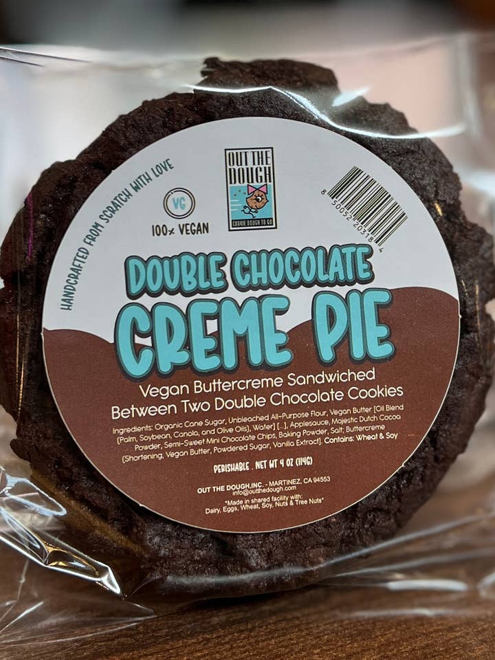 Double Chocolate Cookie Creme Pie™ (V/GF) for wholesale by Out The Dough