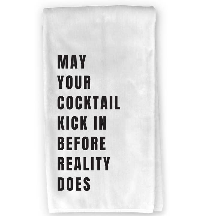 Drink Ink Kitchen Towel - Cocktail Reality for wholesale by The Buffalo Works
