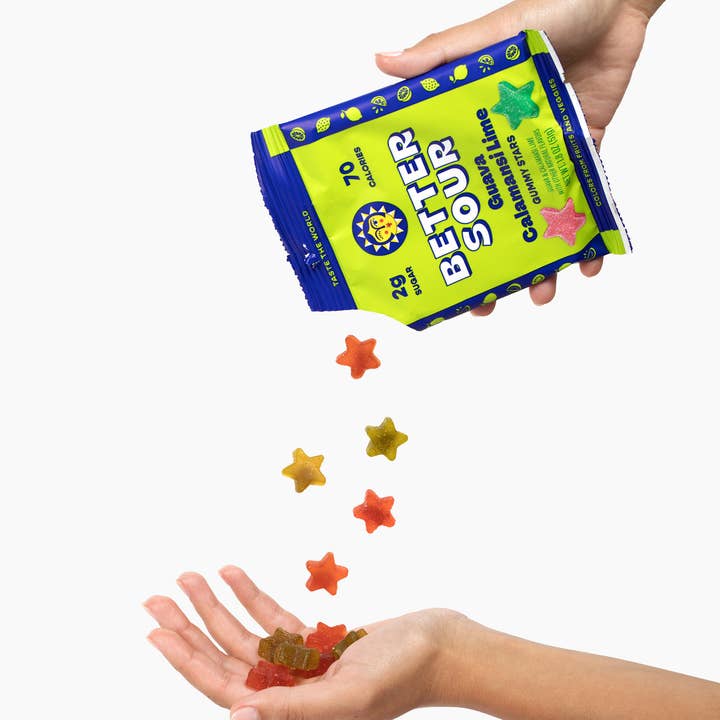 Better Sour - Wholesale Gummy - Better Sour | Guava Calamansi Lime Gummy Stars 1.8oz1