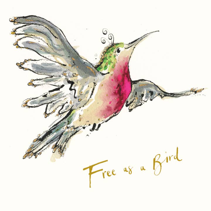 Free As a Bird Gold Foil Card for wholesale by Anna Wright Ltd