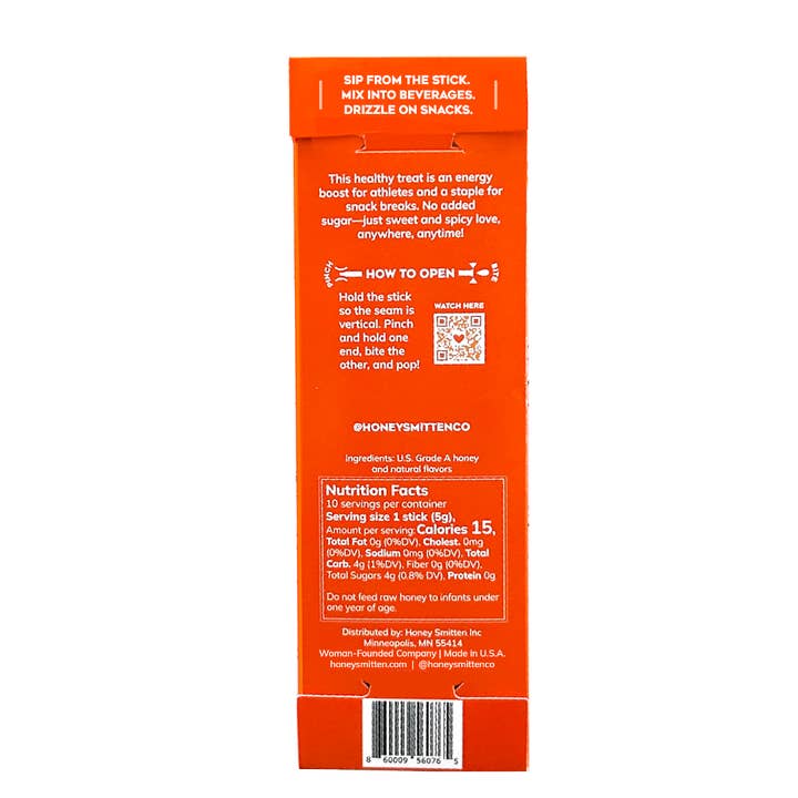 Honey Smitten - Wholesale Honey - Honey Sticks, SMOKIN' HOT HONEY. 14 units3