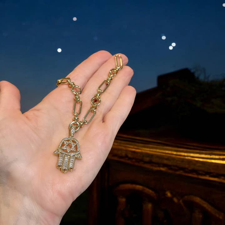Love, Lisa – wholesale Pendant/charm necklace – Hailey Hamsa Star of David Necklace