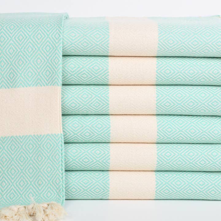 Toalha de Rosto, Toalha Turca Luxuosa, Toalha Verde Água por atacado de Organic Turkish Towels