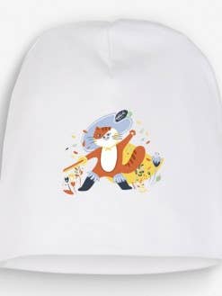 Hvid Nyfødt Hat med Puss i Støvler for engroshandel hos Nos poussins chéris