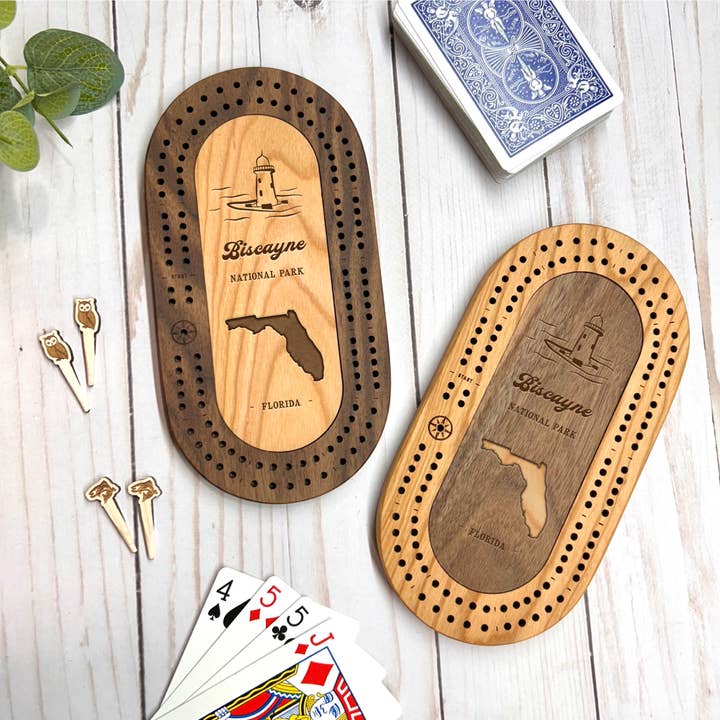 Cast & Carve - Wholesale Board Game - National Parks Travel Cribbage Set with Custom Pegs15