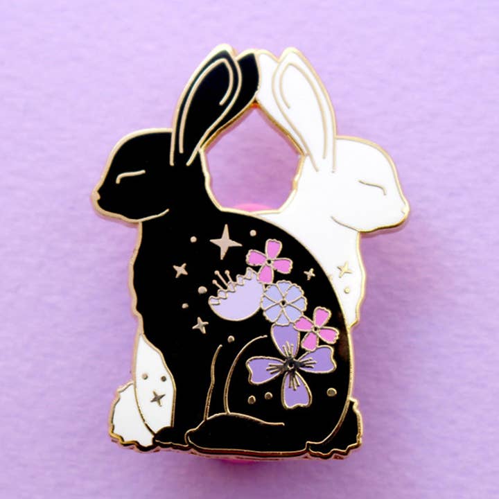 Rabbits Enamel Pin for wholesale by Glitter Punk