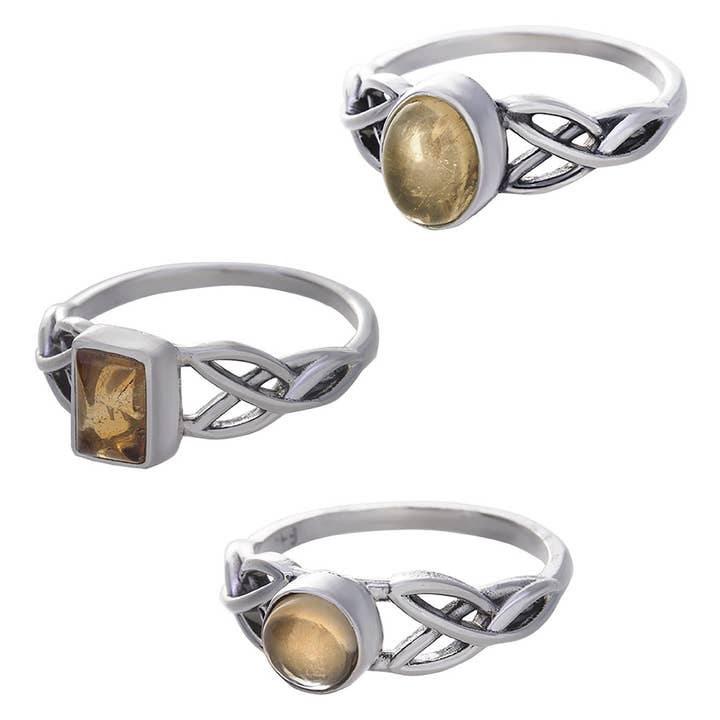 Citrin Cab. Trisquele-Ring in verschiedenen Formen für den Großhandel von Kheops BLJ Jewelry