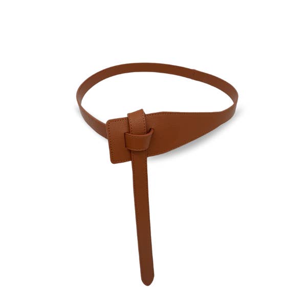 The Fitting Belt Company - Wholesale Belt – Women's - Marina - Tan Genuine Leather Knot Waist belt1