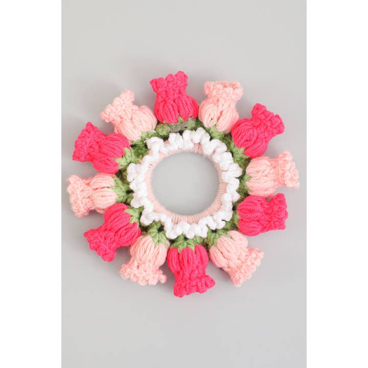 Girly - Wholesale Scrunchie - Women's - CROCHET FLOWER HAIR SCRUNCHIE